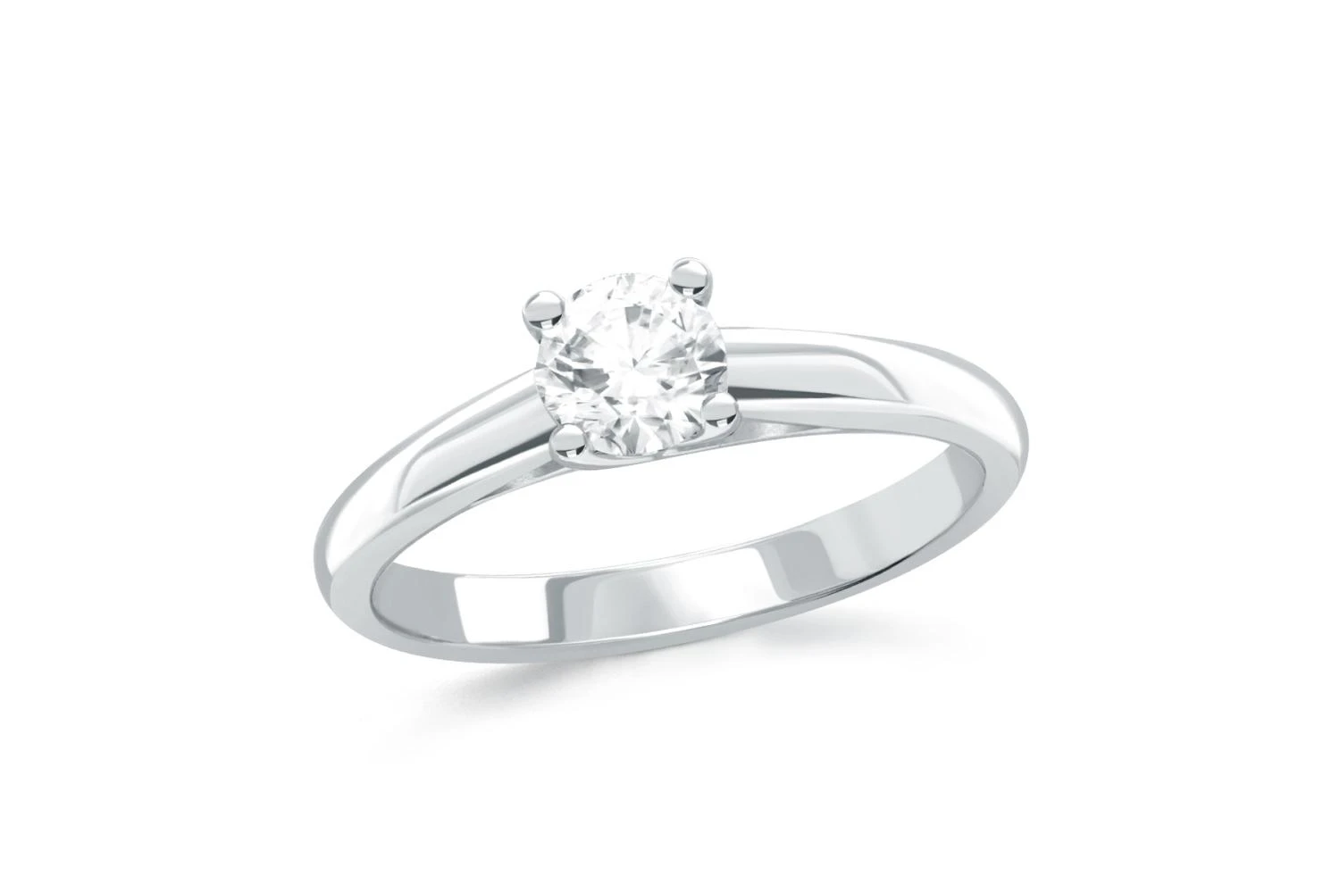 Кольцо из белого золота с фианитом