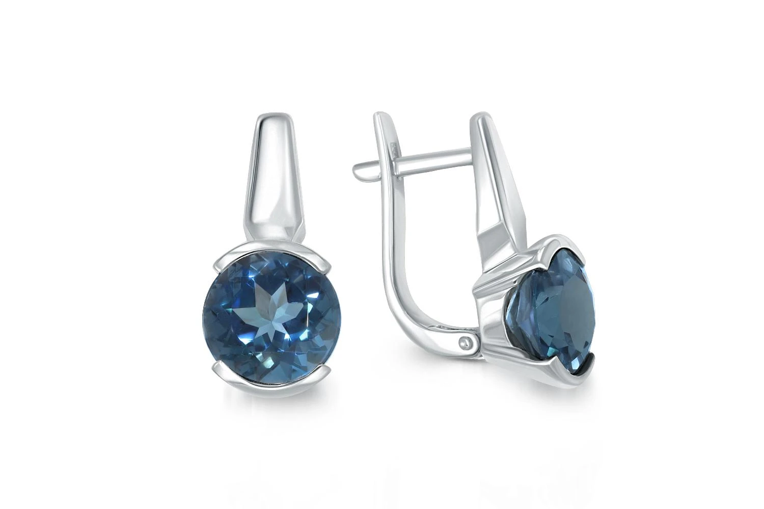 Серьги из белого золота с 2 топазами лондон