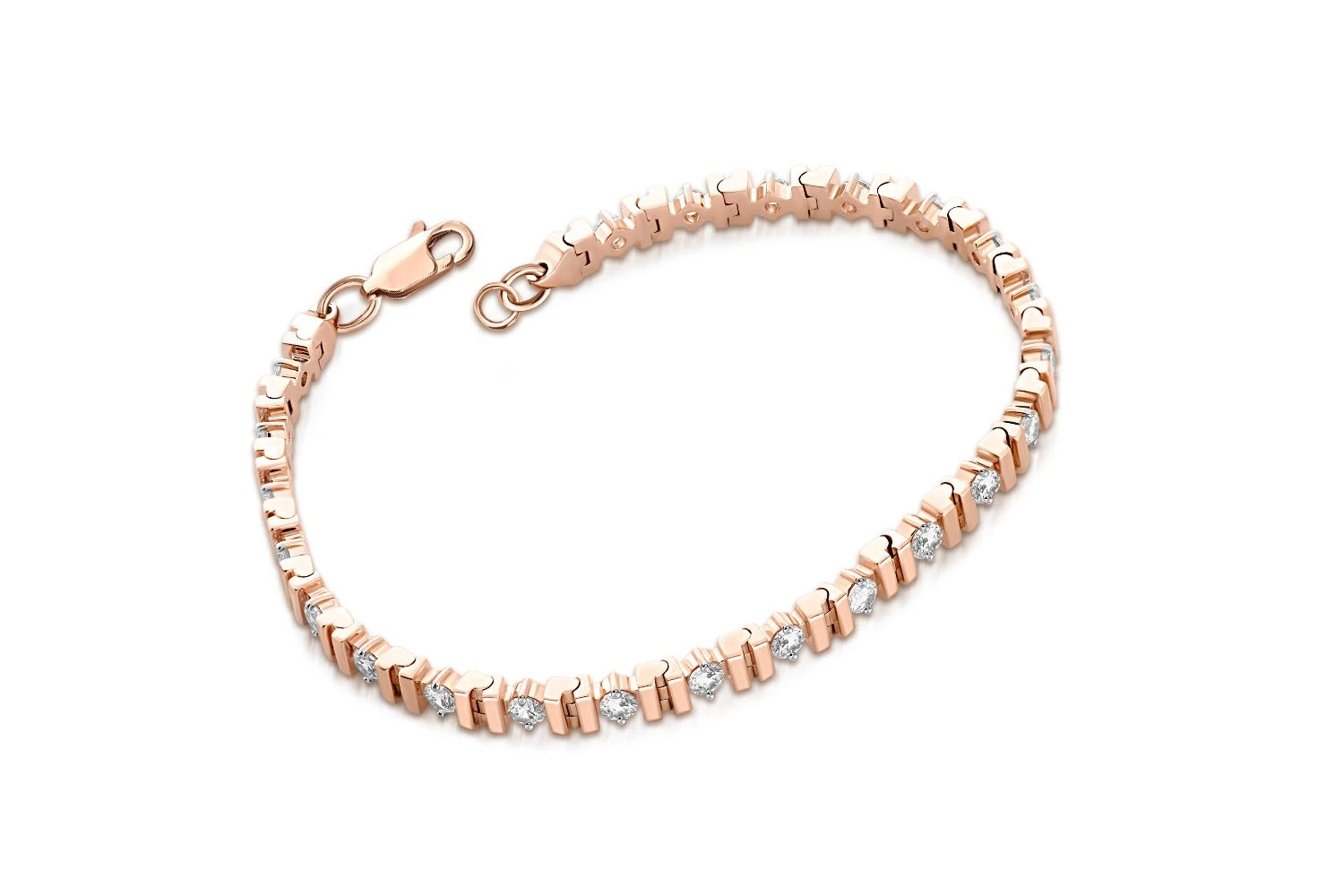Браслет Дорожка из красного золота с 23 бриллиантами