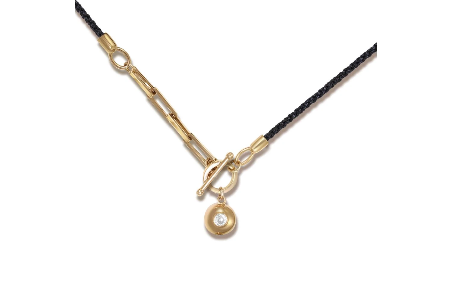 Колье из жёлтого золота с фианитом