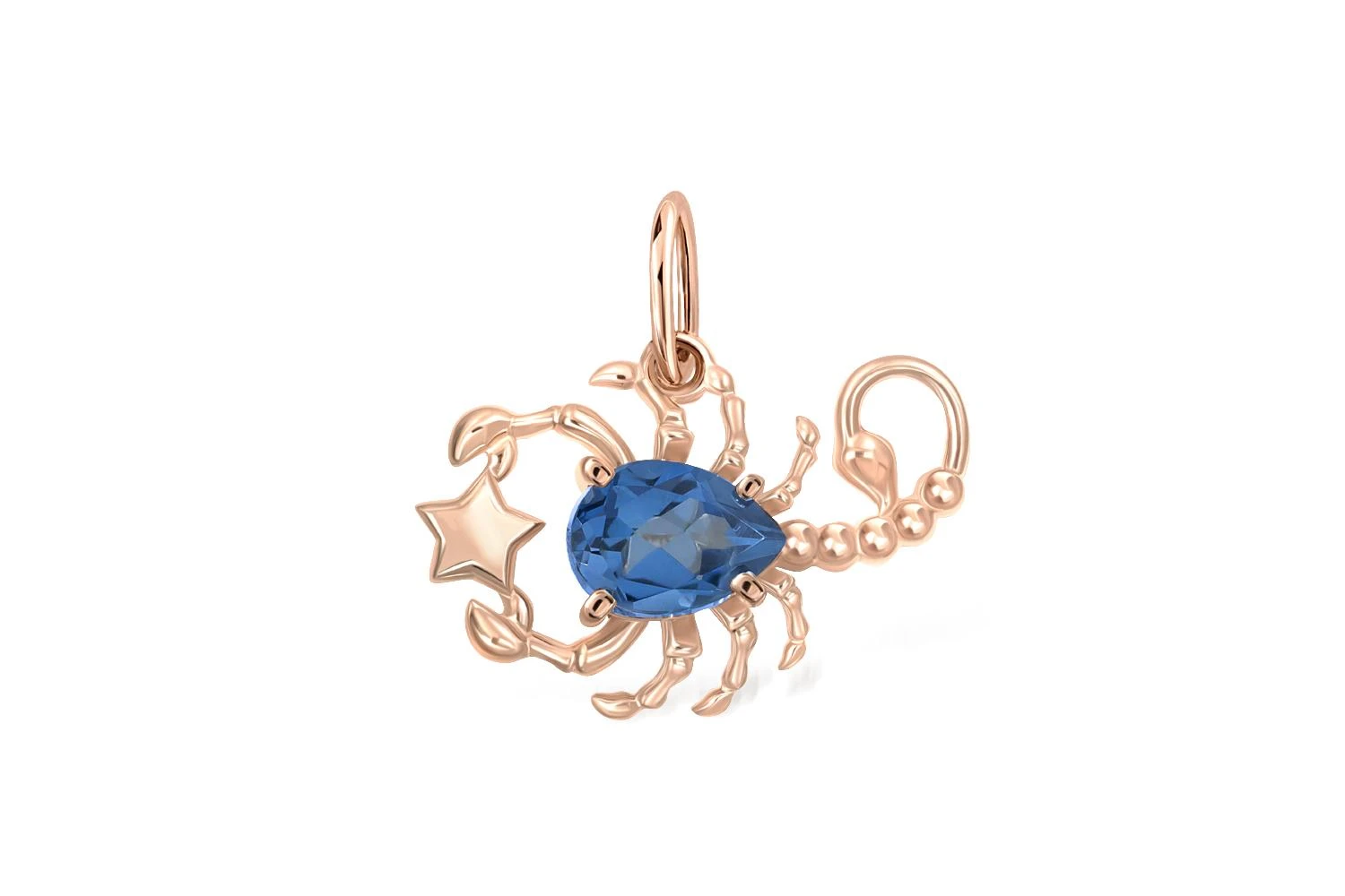 Подвеска Скорпион из красного золота с топазом лондон