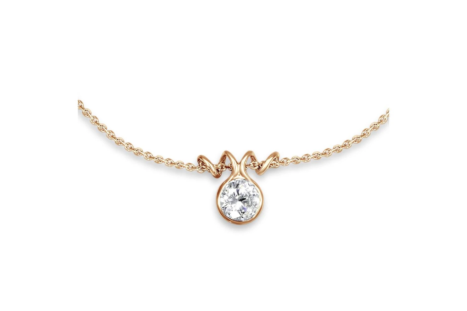 Колье из красного золота с кристаллом swarovski