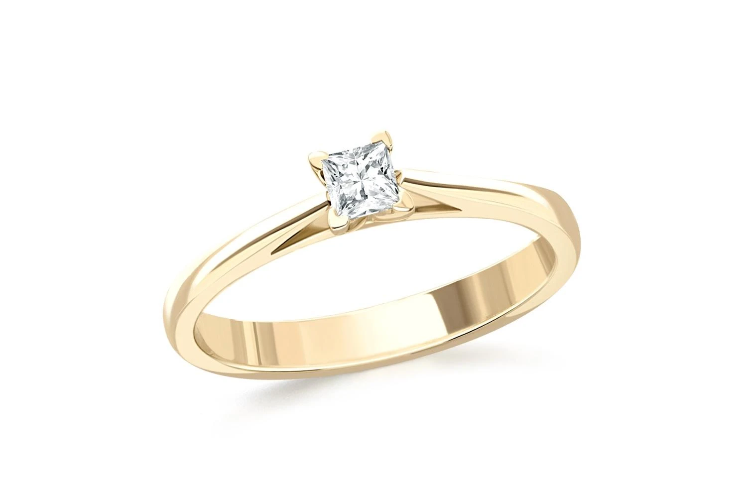 Кольцо из жёлтого золота с выращенным бриллиантом