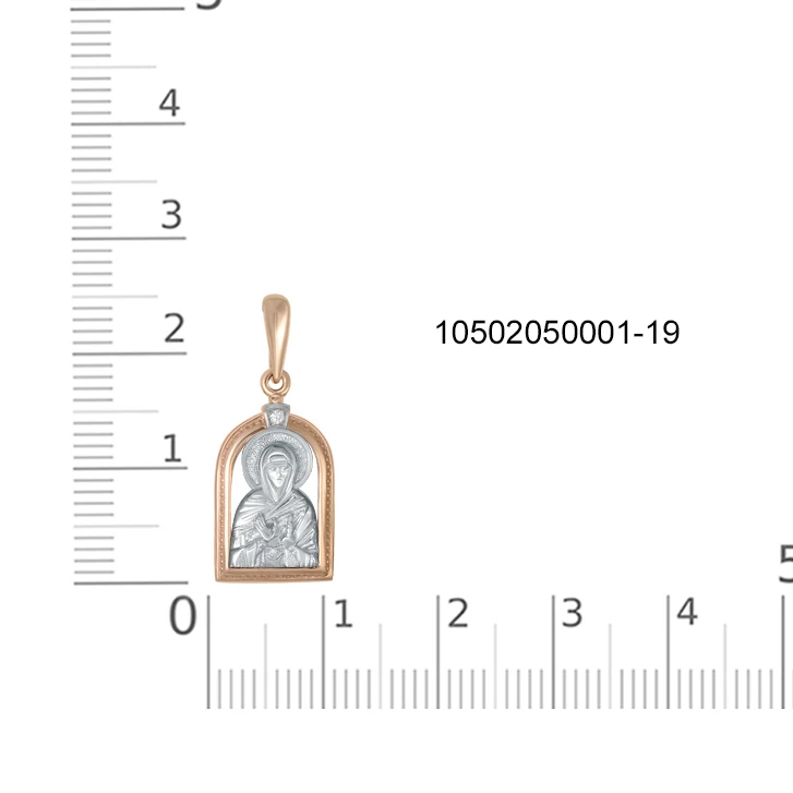 Иконка из красного золота с фианитом