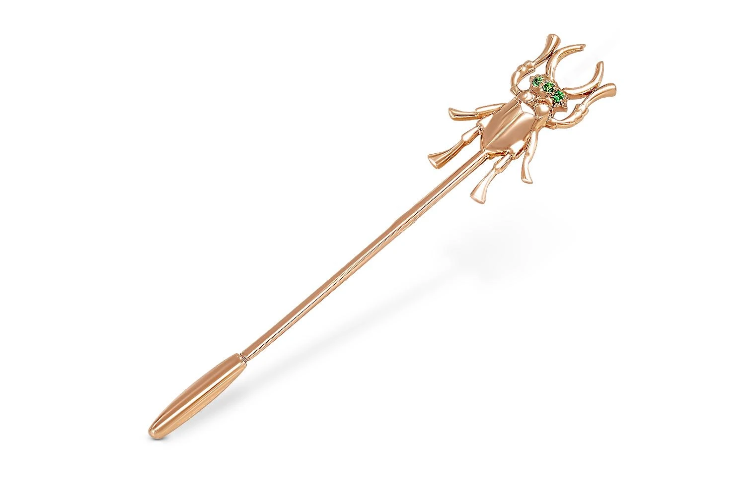 Брошь Жук из красного золота с 3 фианитами
