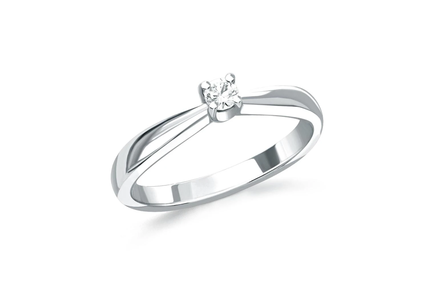 Кольцо из белого золота с фианитом