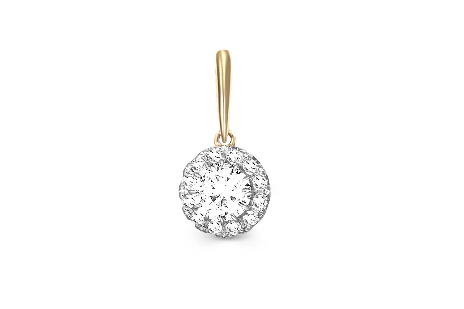 Подвеска из жёлтого золота с 13 фианитами