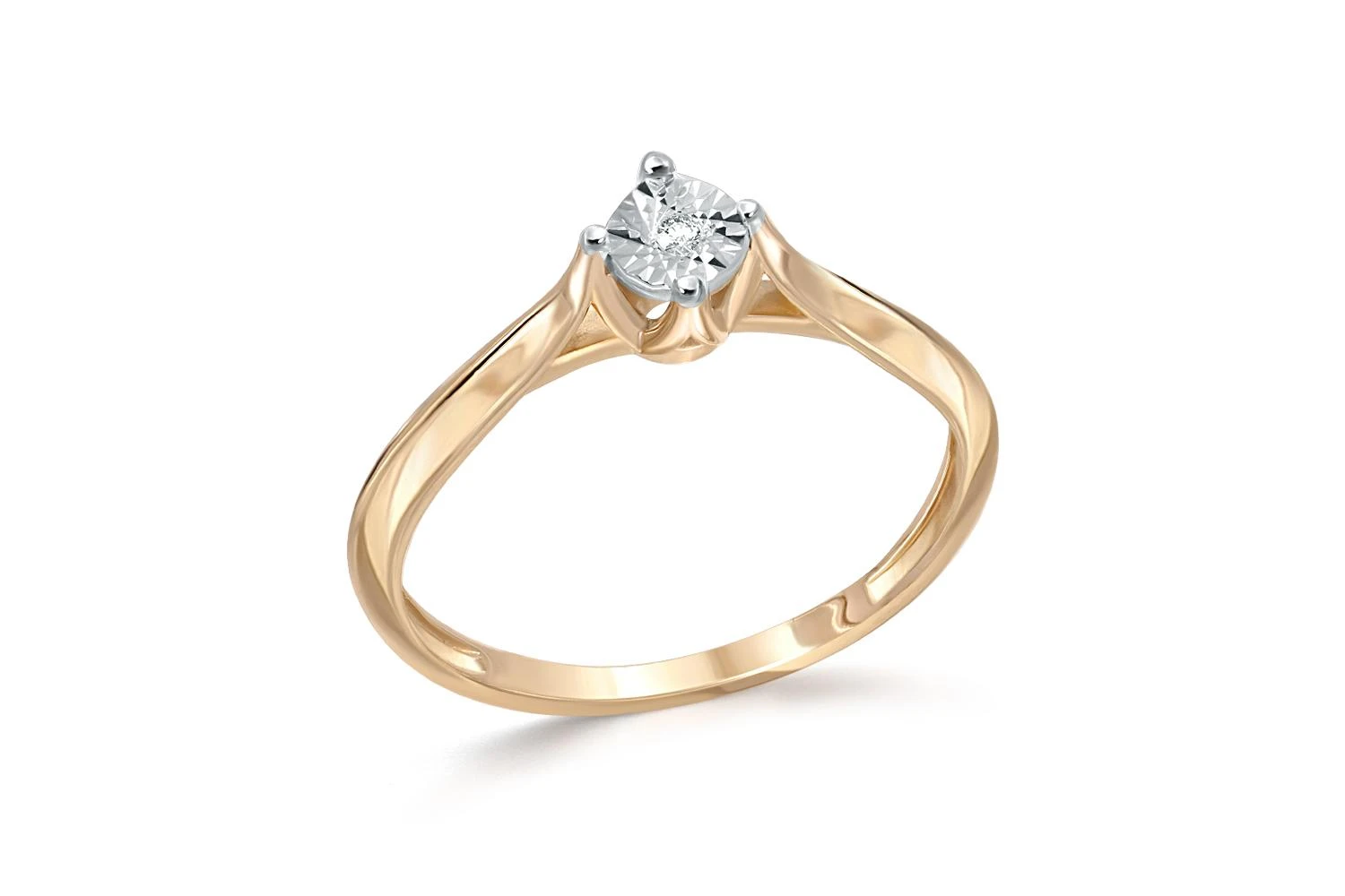 Кольцо из жёлтого золота с бриллиантом