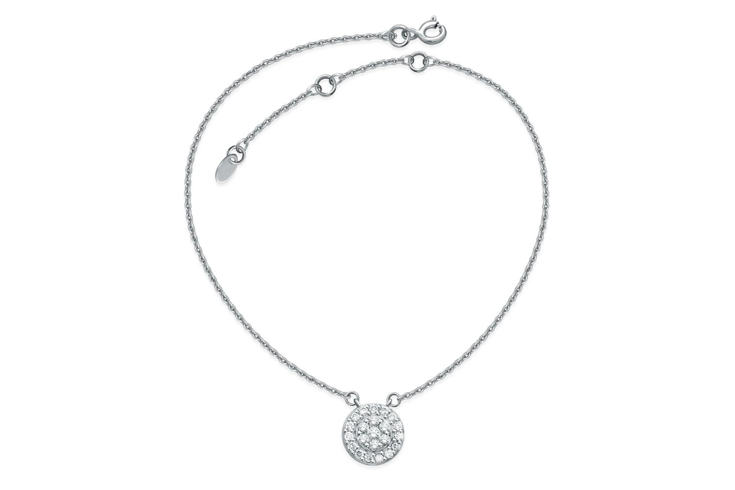 Колье из белого золота с 22 выращенными бриллиантами