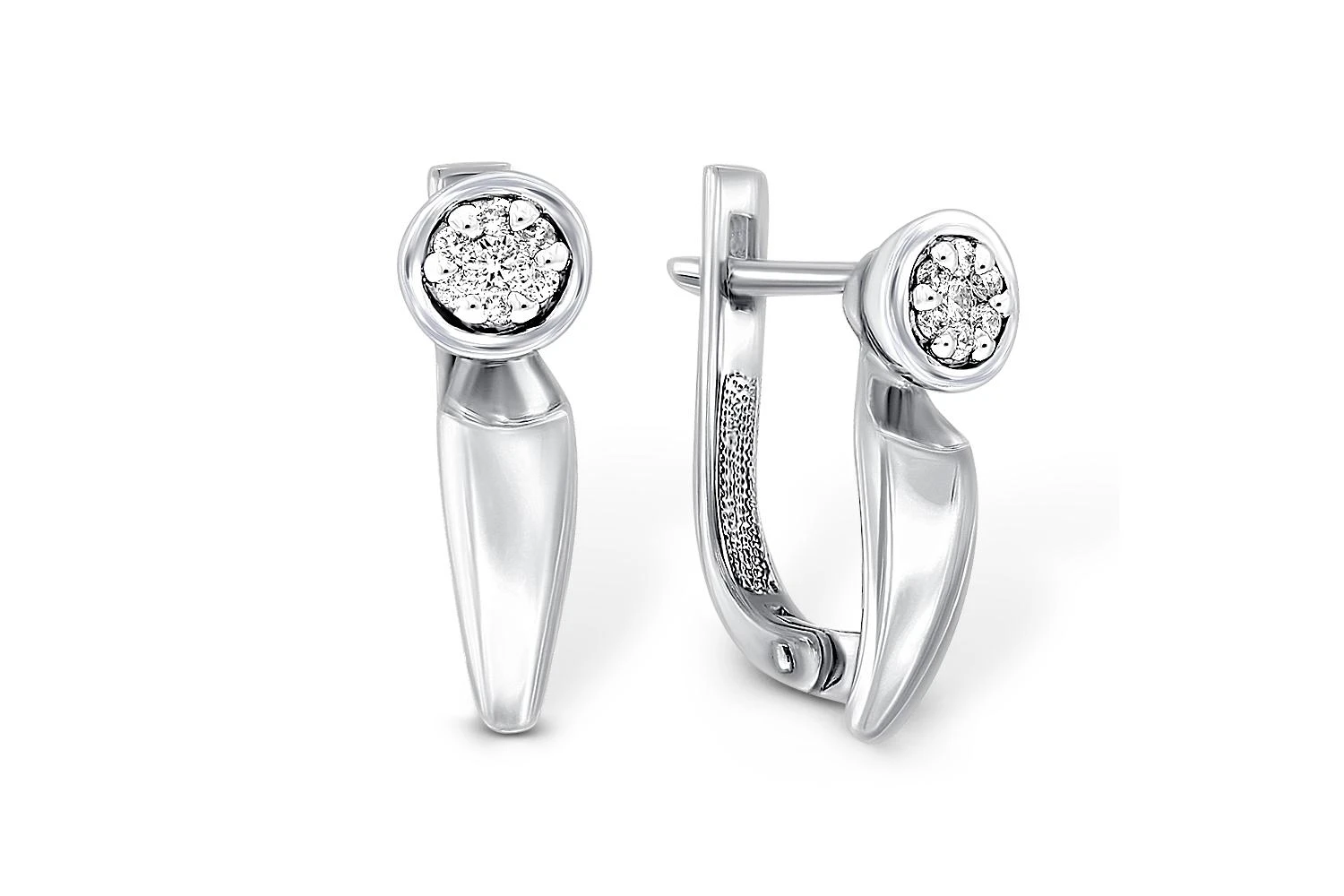 Серьги Малинки из белого золота с 14 бриллиантами