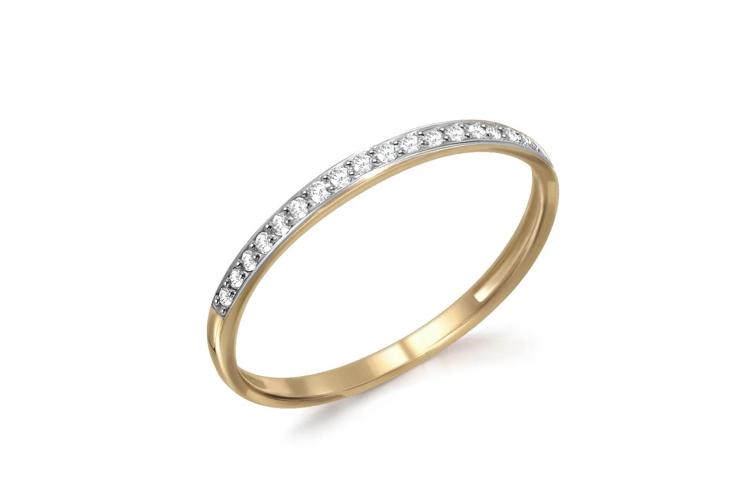 Кольцо Дорожка из жёлтого золота с 20 фианитами