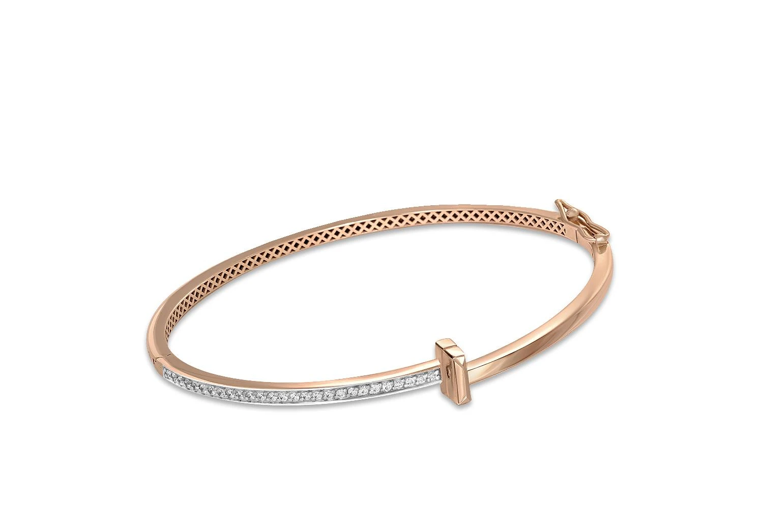 Браслет Дорожка из красного золота с 27 фианитами