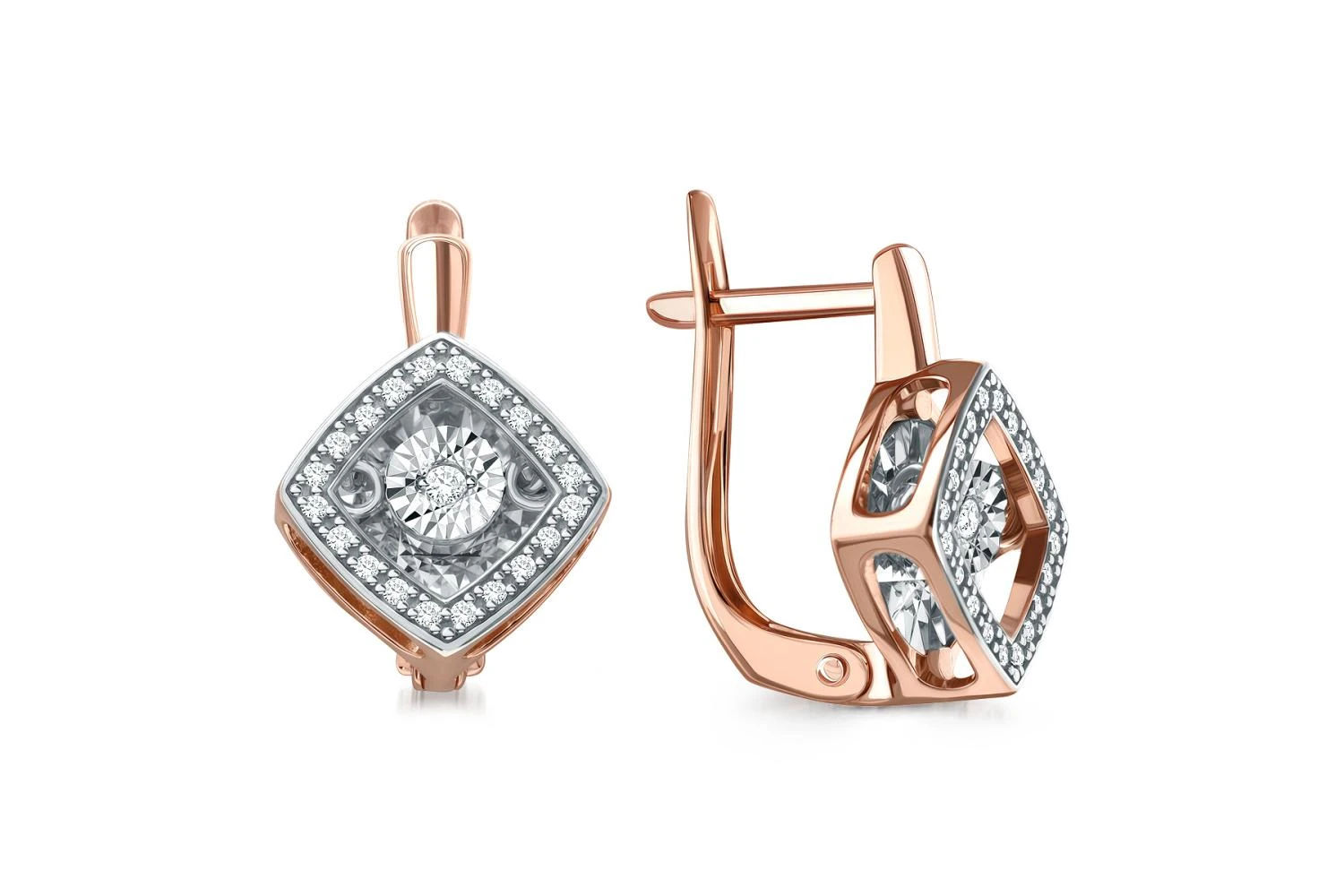 Серьги из красного золота с 42 бриллиантами