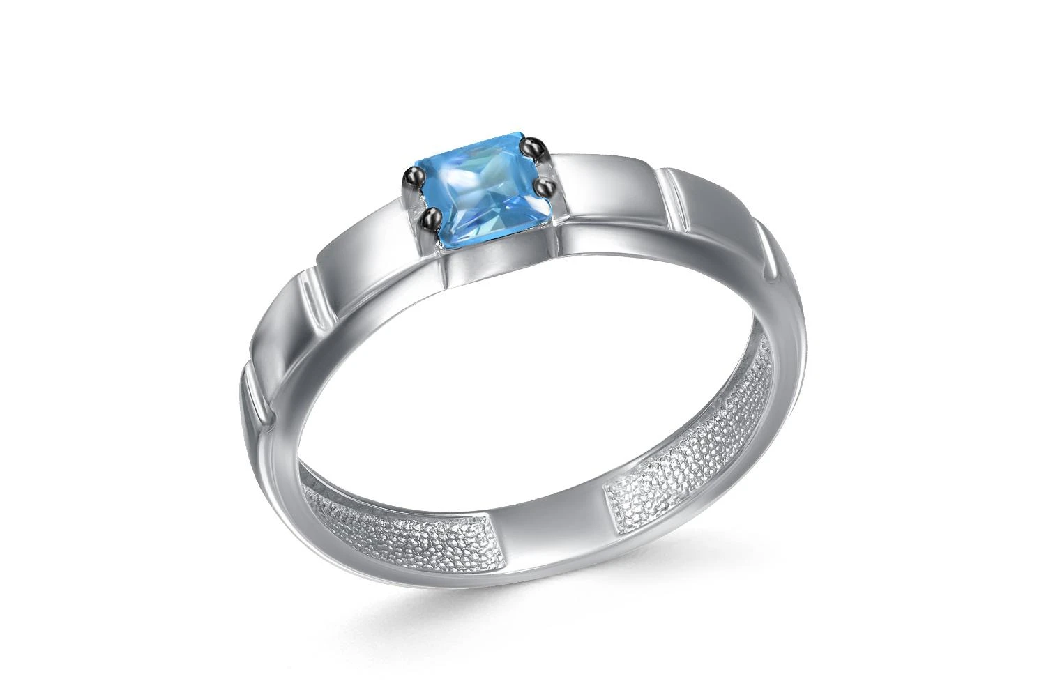 Кольцо из белого золота с топазом swiss