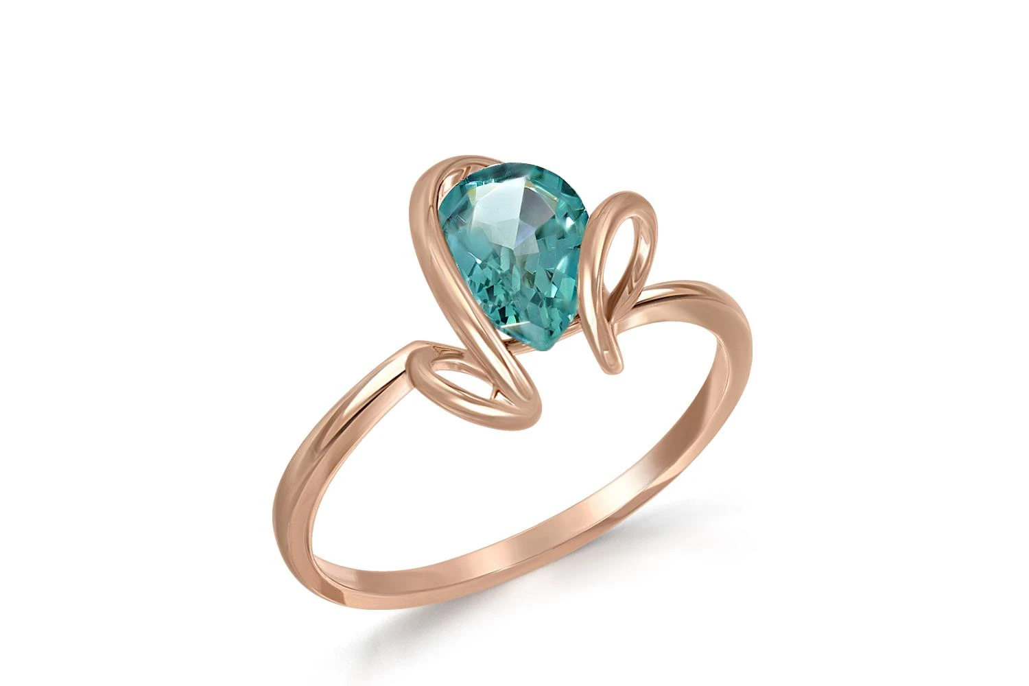 Кольцо из красного золота с ситаллом