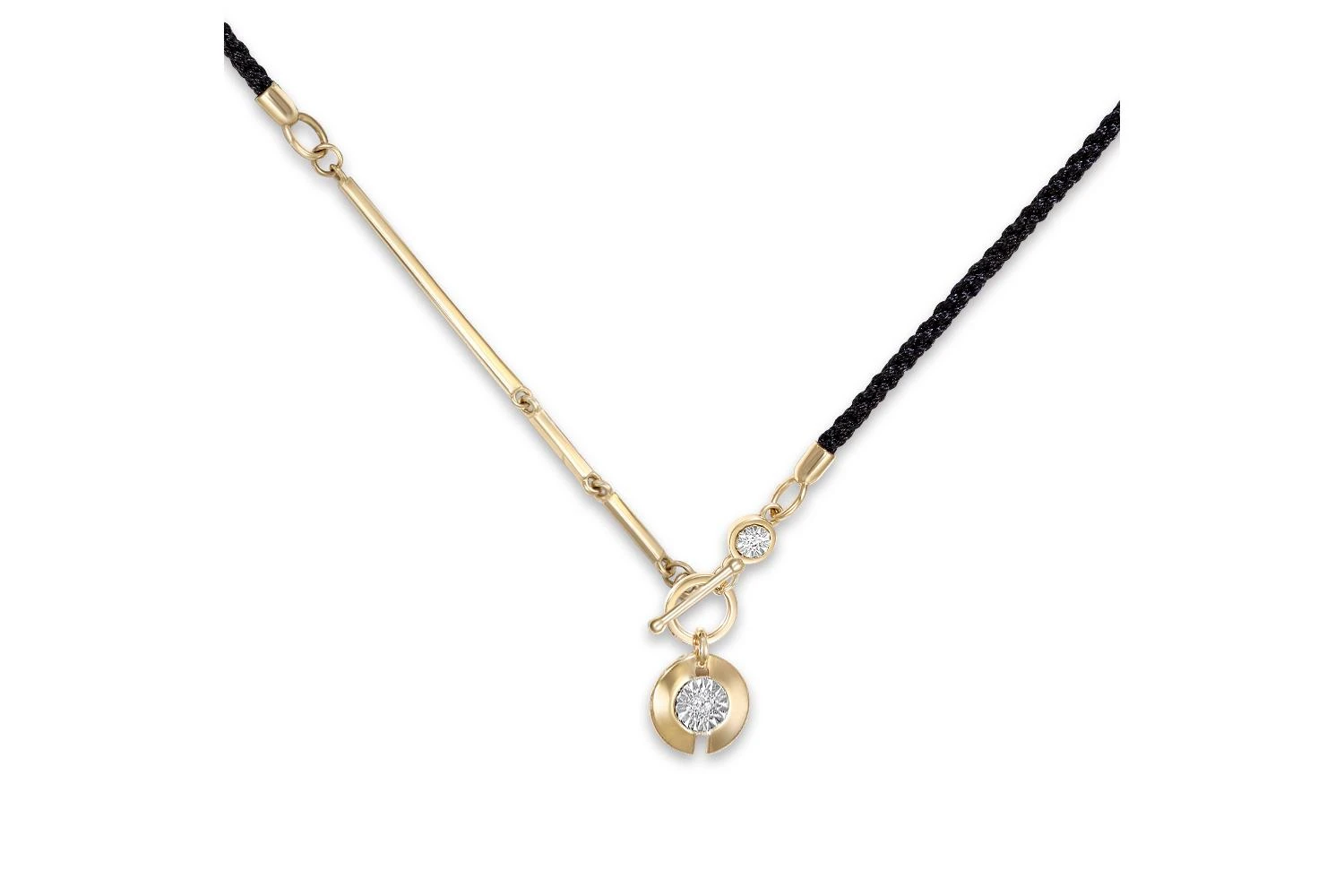 Колье из жёлтого золота с 2 фианитами