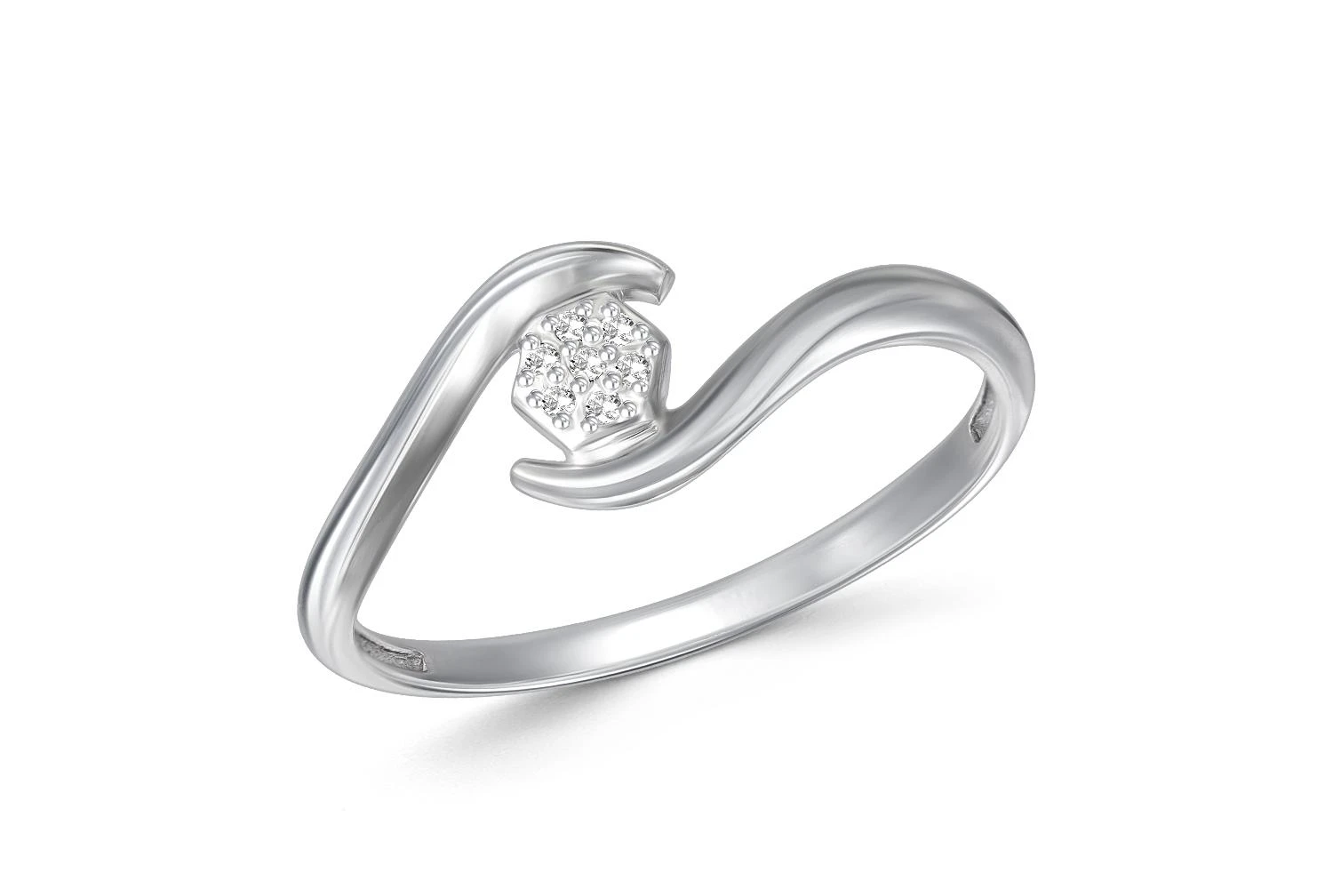 Кольцо из белого золота с 7 бриллиантами