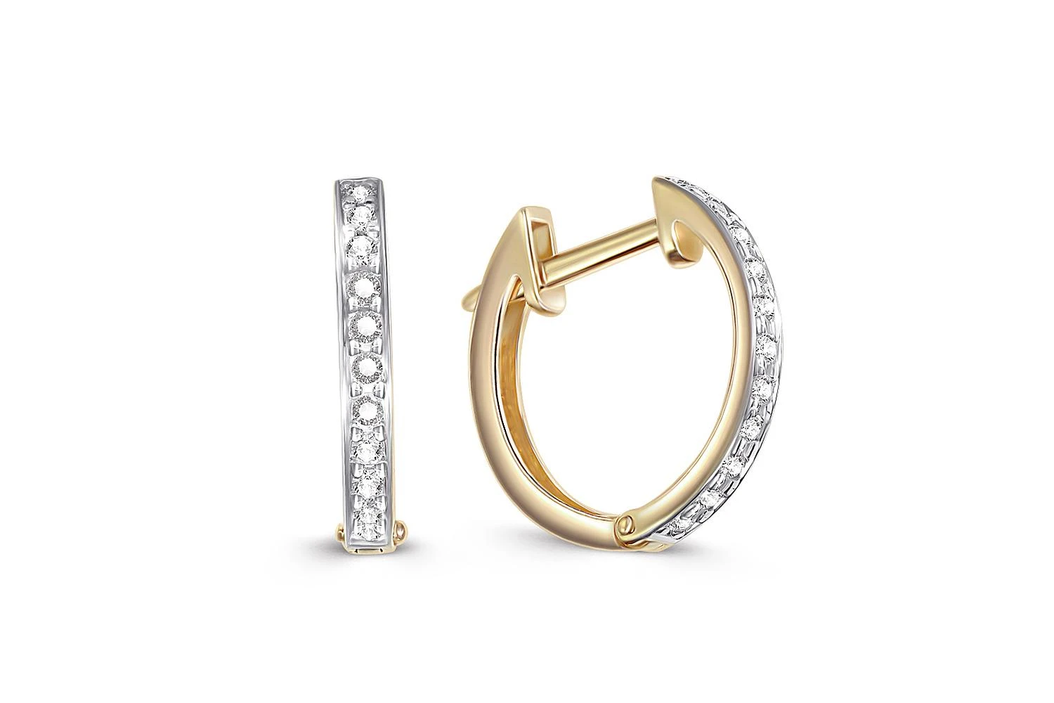 Серьги Дорожки из жёлтого золота с 22 фианитами