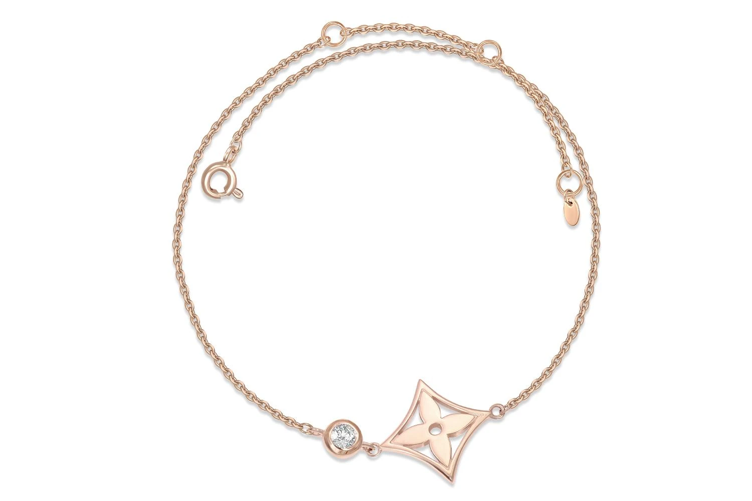 Колье Клевер из красного золота с фианитом