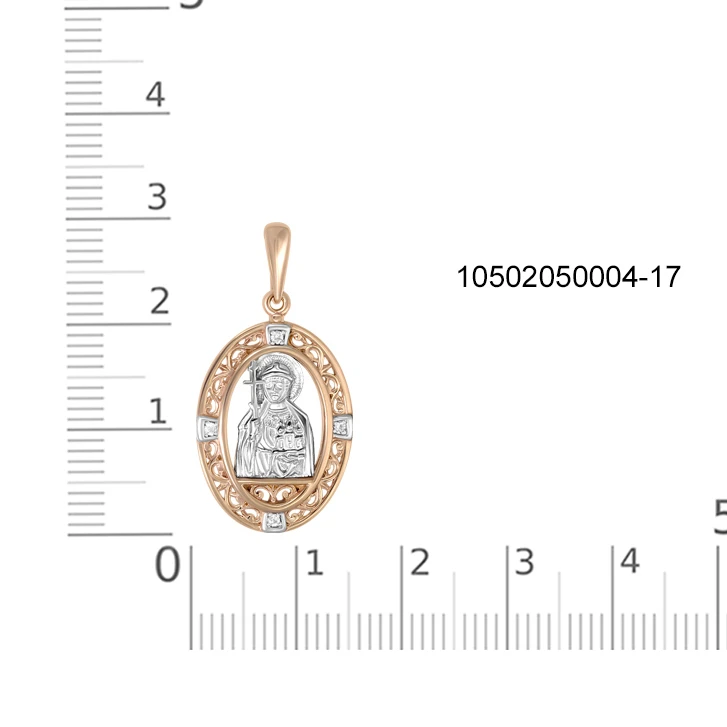 Иконка из красного золота с 4 фианитами