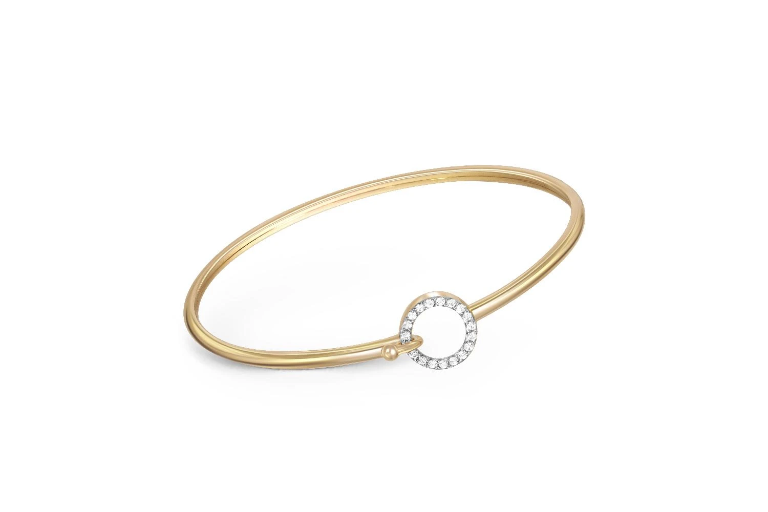 Браслет из жёлтого золота с 19 фианитами