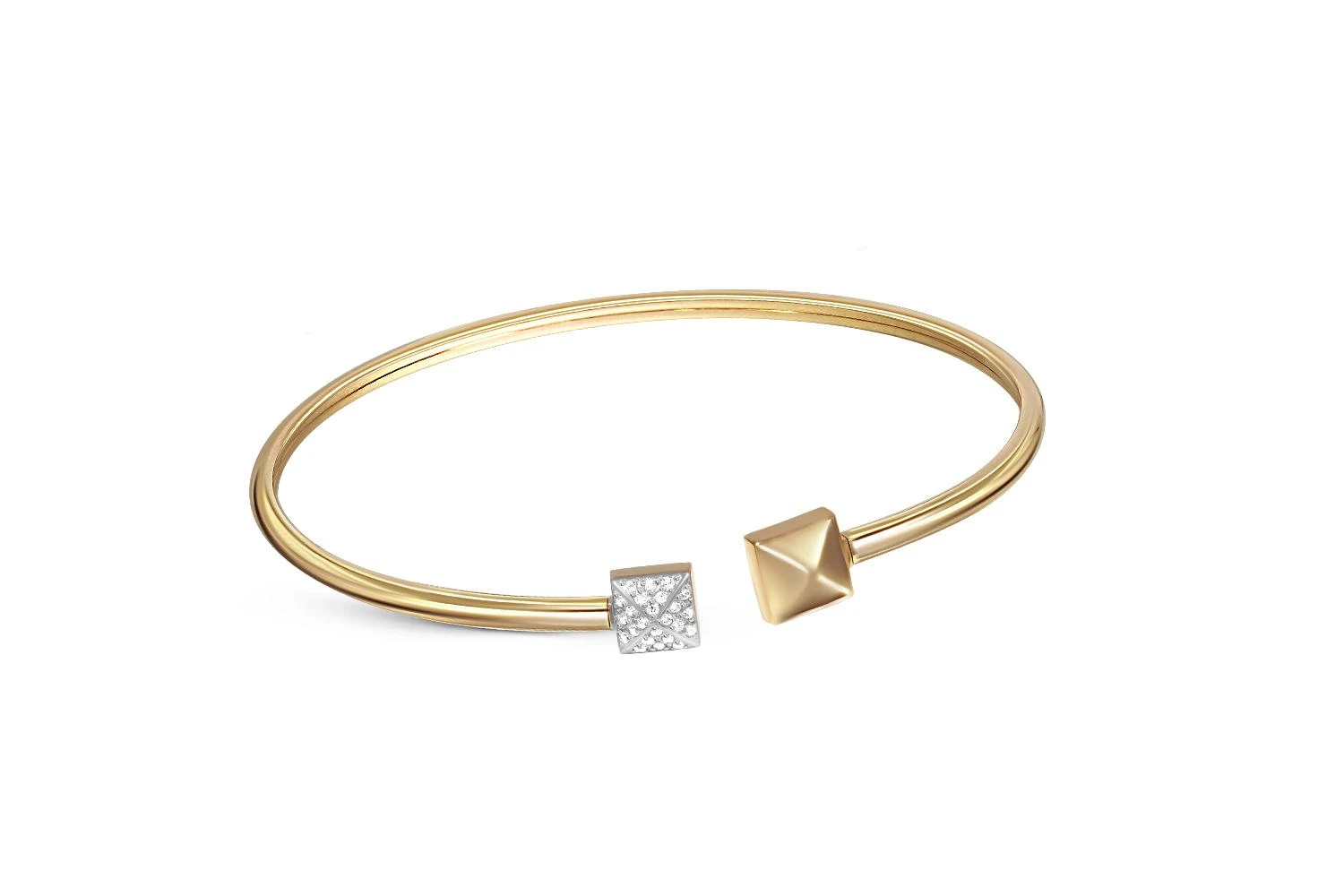 Браслет из жёлтого золота с 24 фианитами