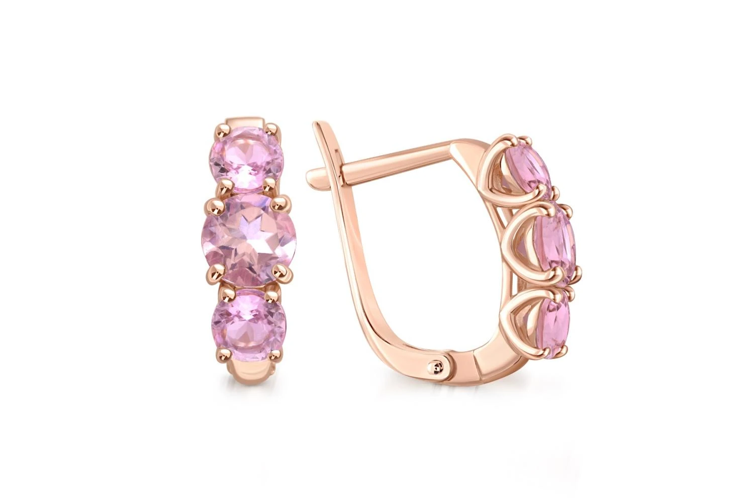 Серьги из красного золота с 6 ситаллами