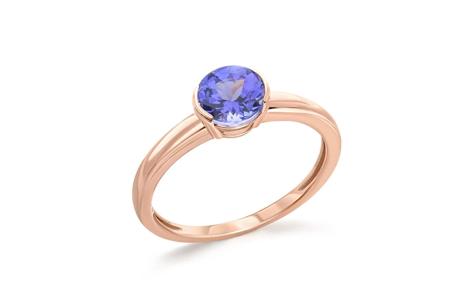 Кольцо из красного золота с танзанитом