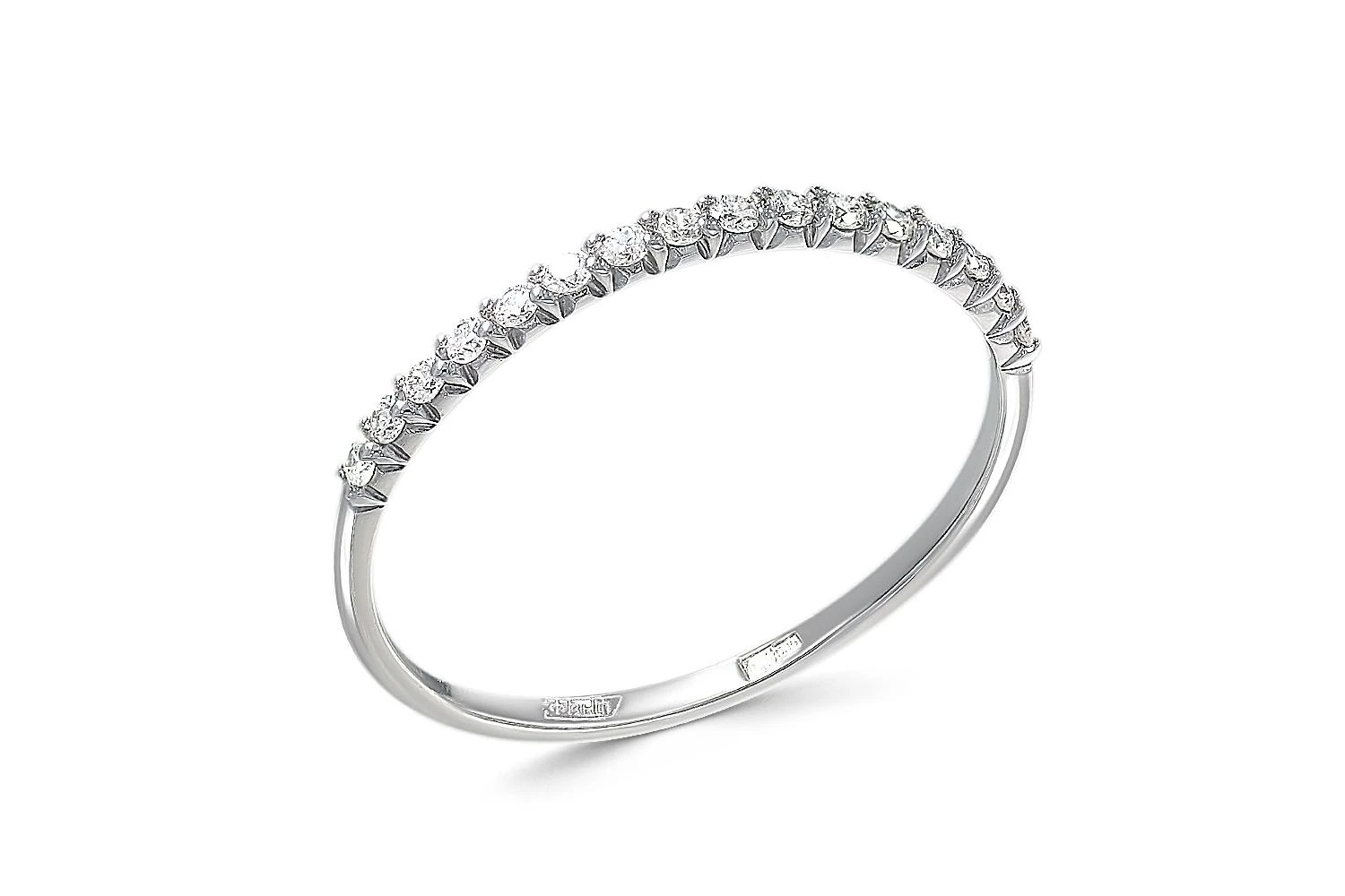 Кольцо Дорожка из белого золота с 16 бриллиантами