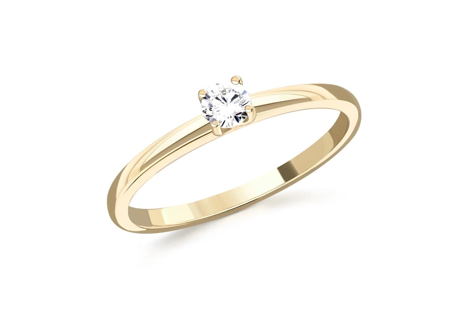 Кольцо из жёлтого золота с муассанитом