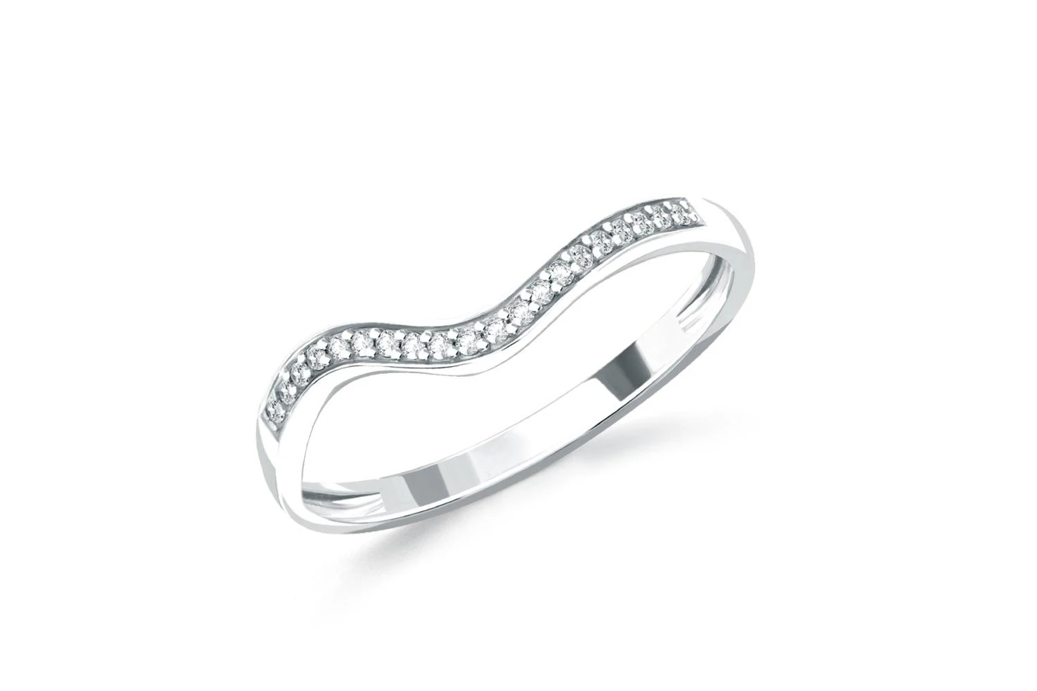 Кольцо Дорожка из белого золота с 20 фианитами