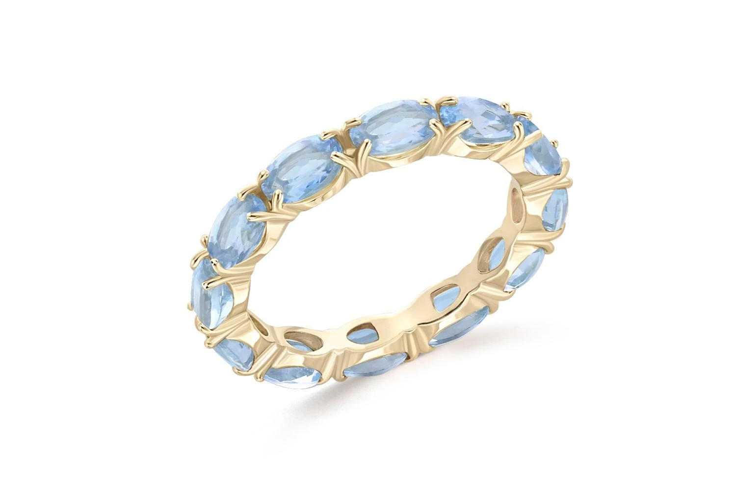 Кольцо Дорожка из жёлтого золота с 12 топазами sky