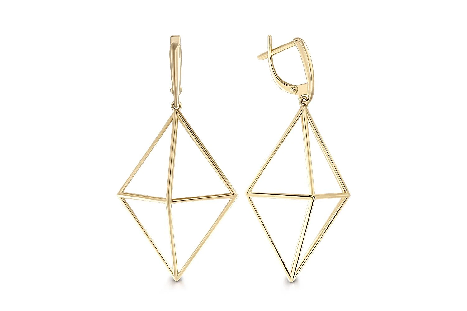 Серьги из жёлтого золота без вставок