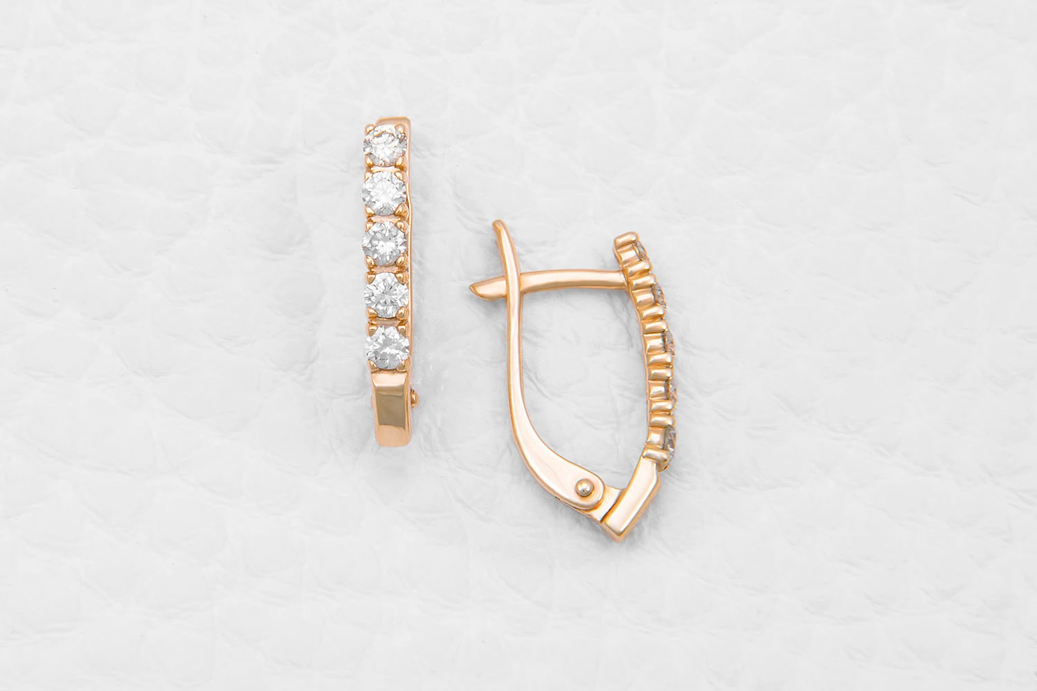 Серьги Дорожки из жёлтого золота с 10 бриллиантами