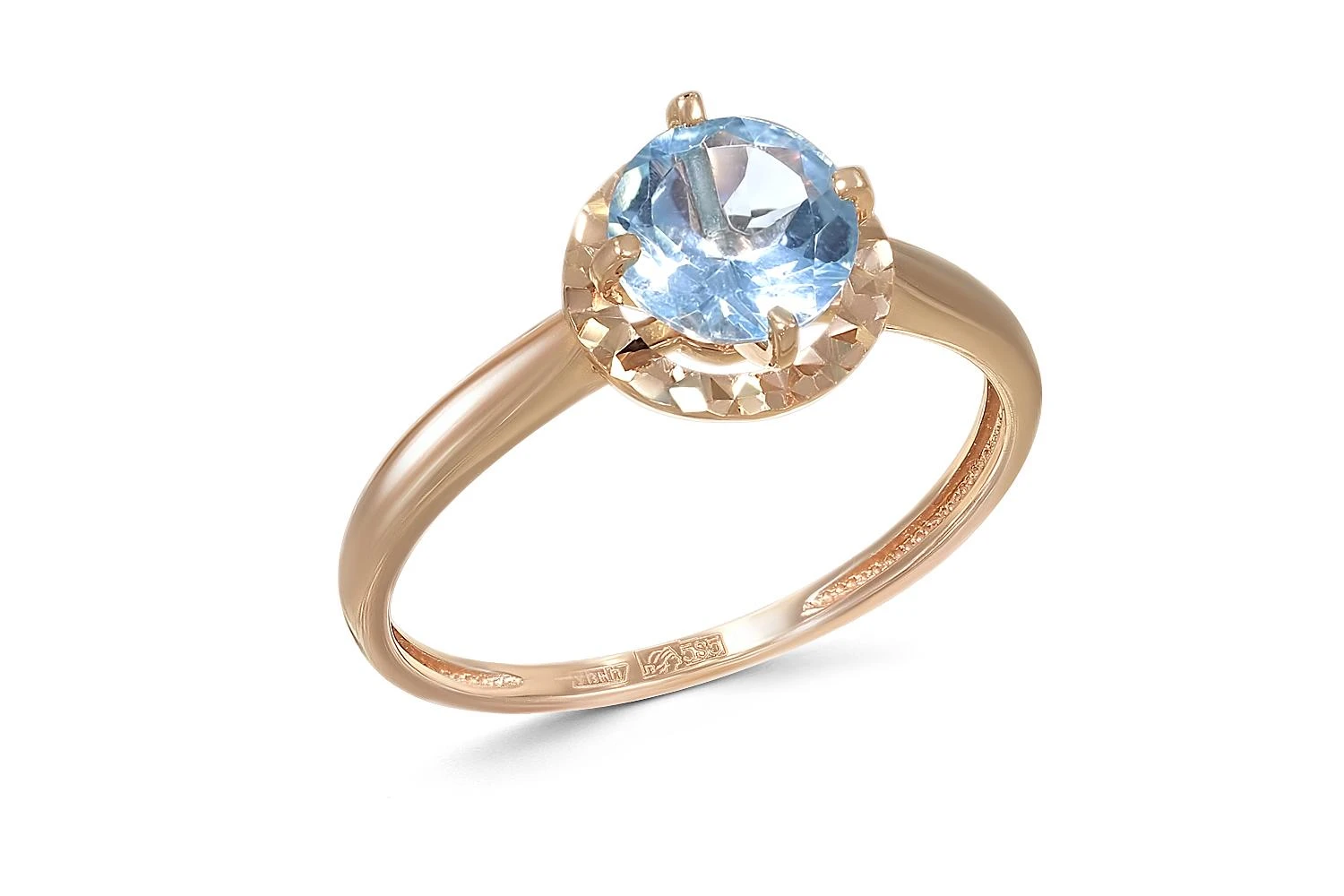 Кольцо из красного золота с топазом swiss