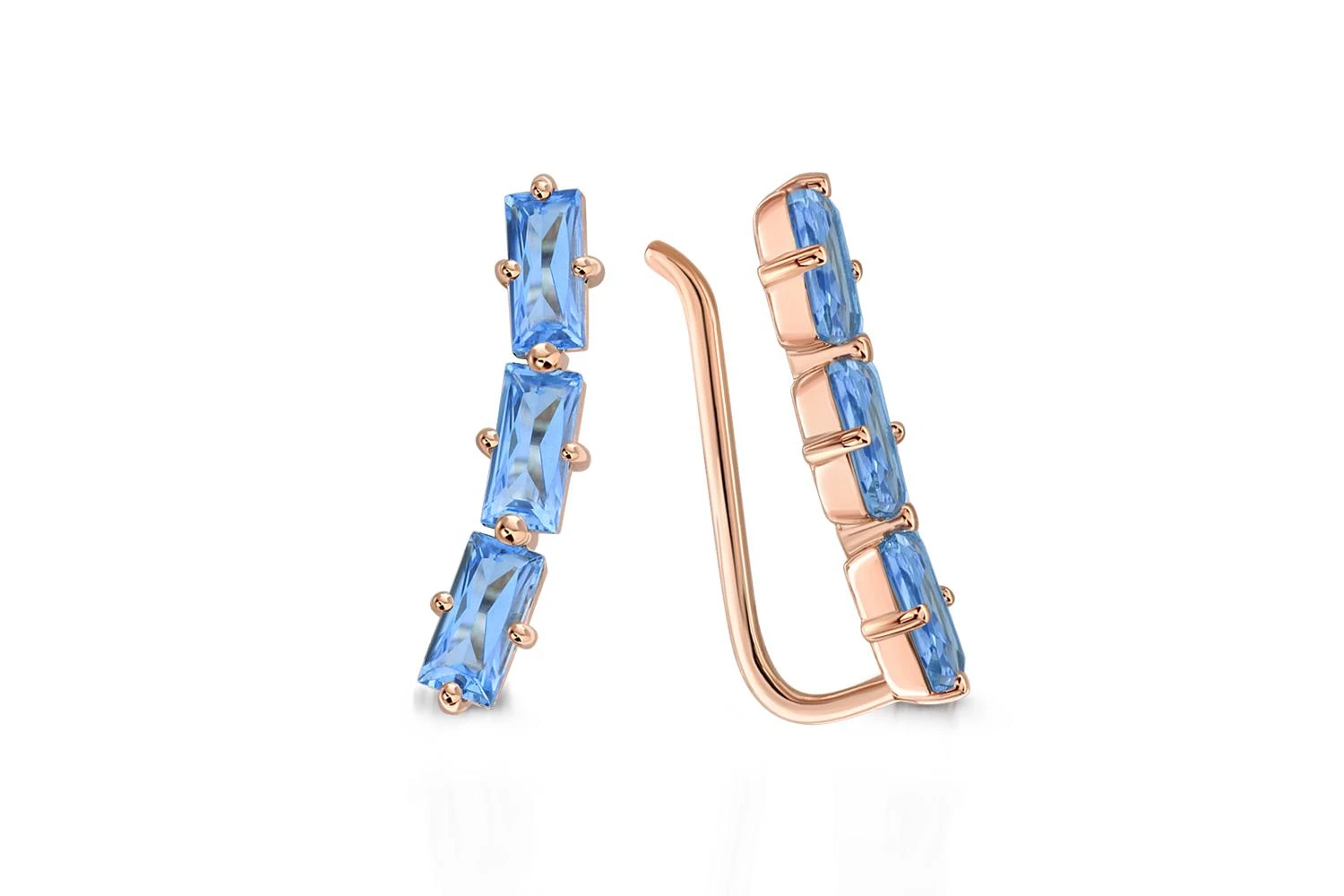 Серьги из красного золота с 6 топазами swiss