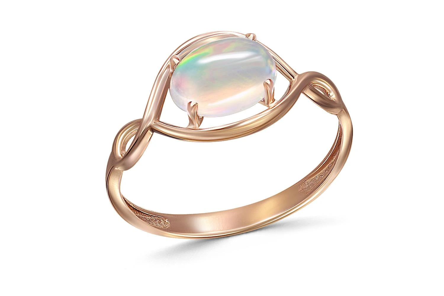 Кольцо из красного золота с опалом