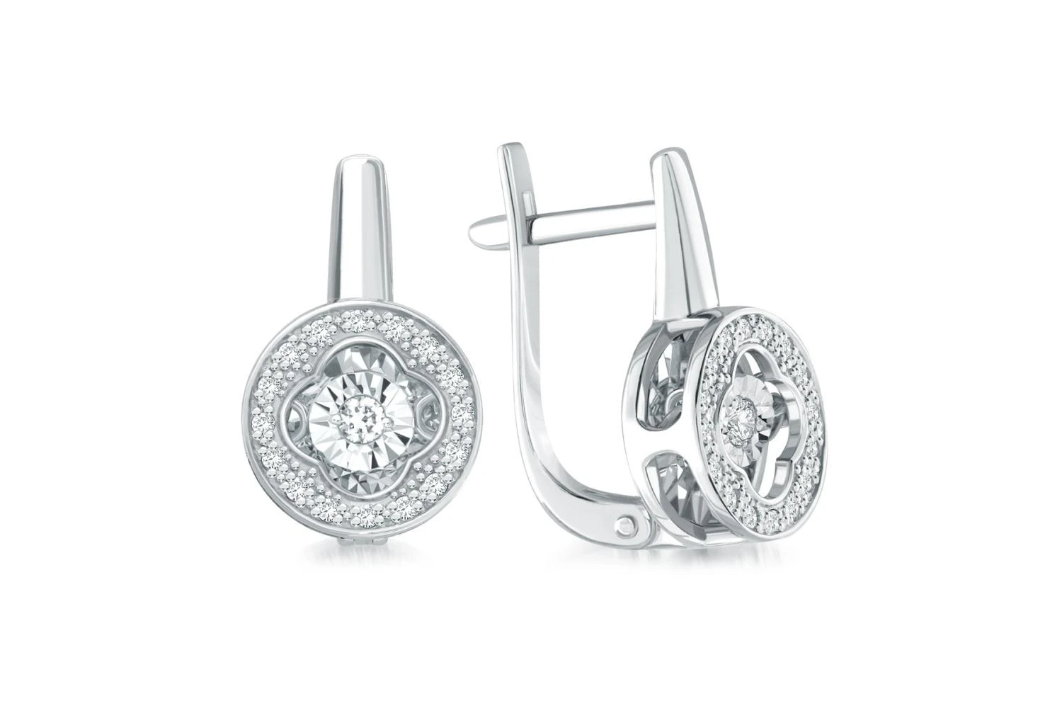 Серьги из белого золота с 34 бриллиантами