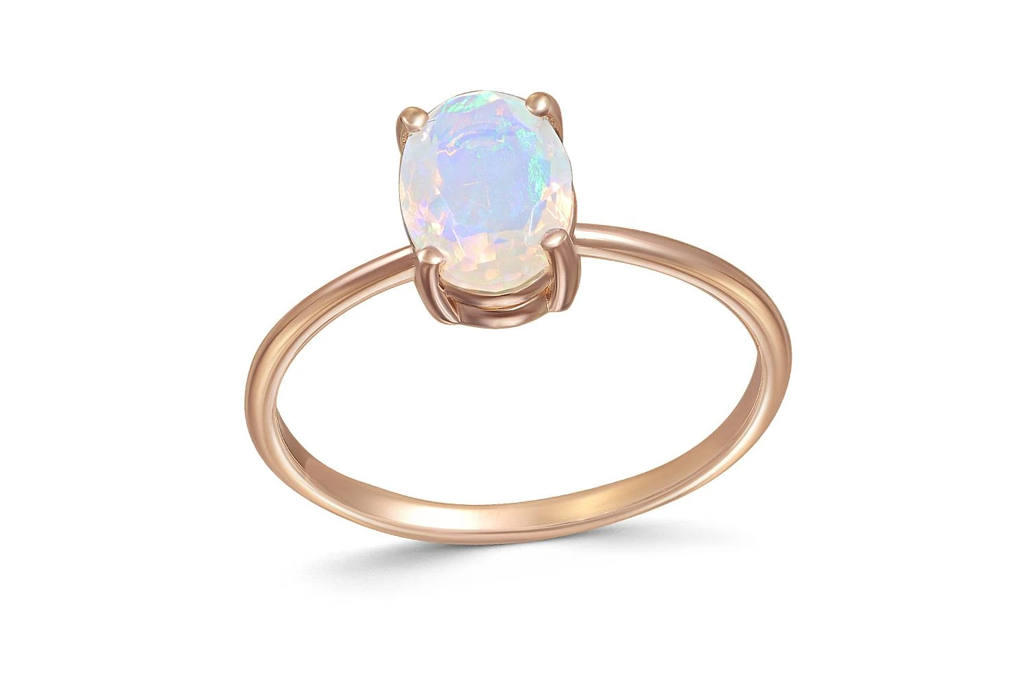 Кольцо из красного золота с опалом