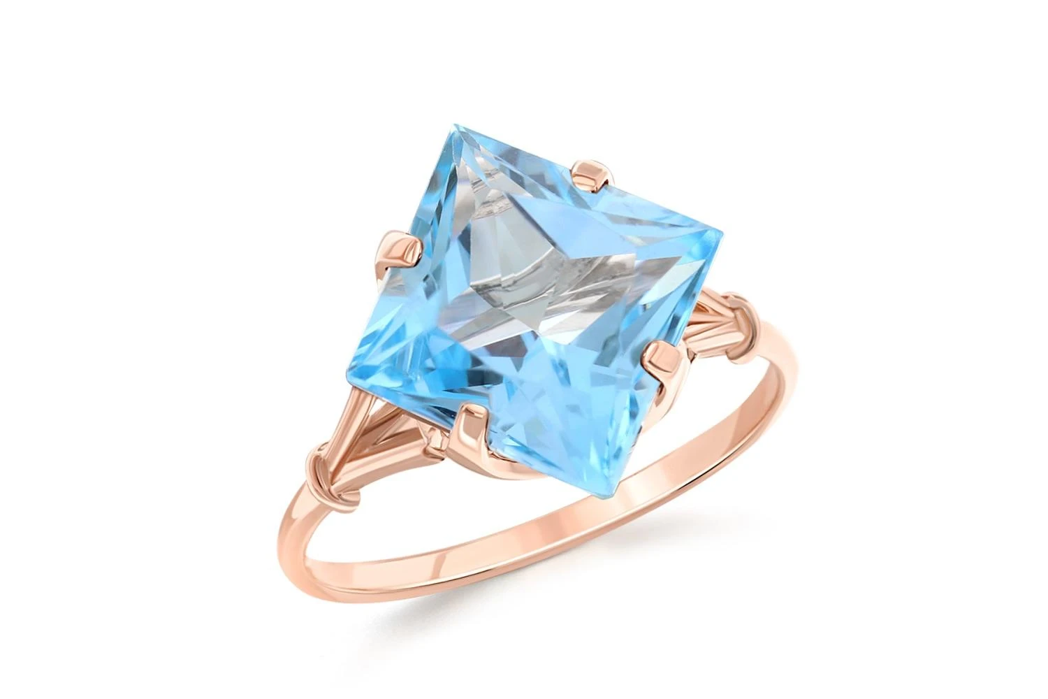 Кольцо из красного золота с топазом sky