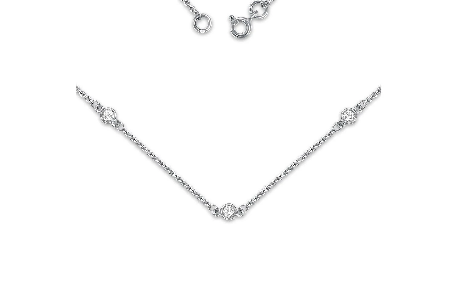 Колье из белого золота с 3 бриллиантами