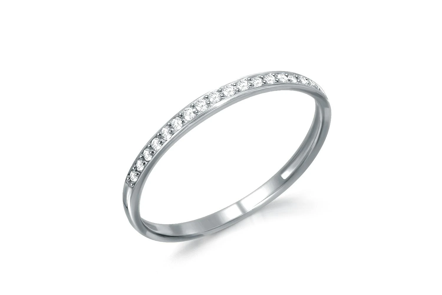 Кольцо Дорожка из белого золота с 20 фианитами