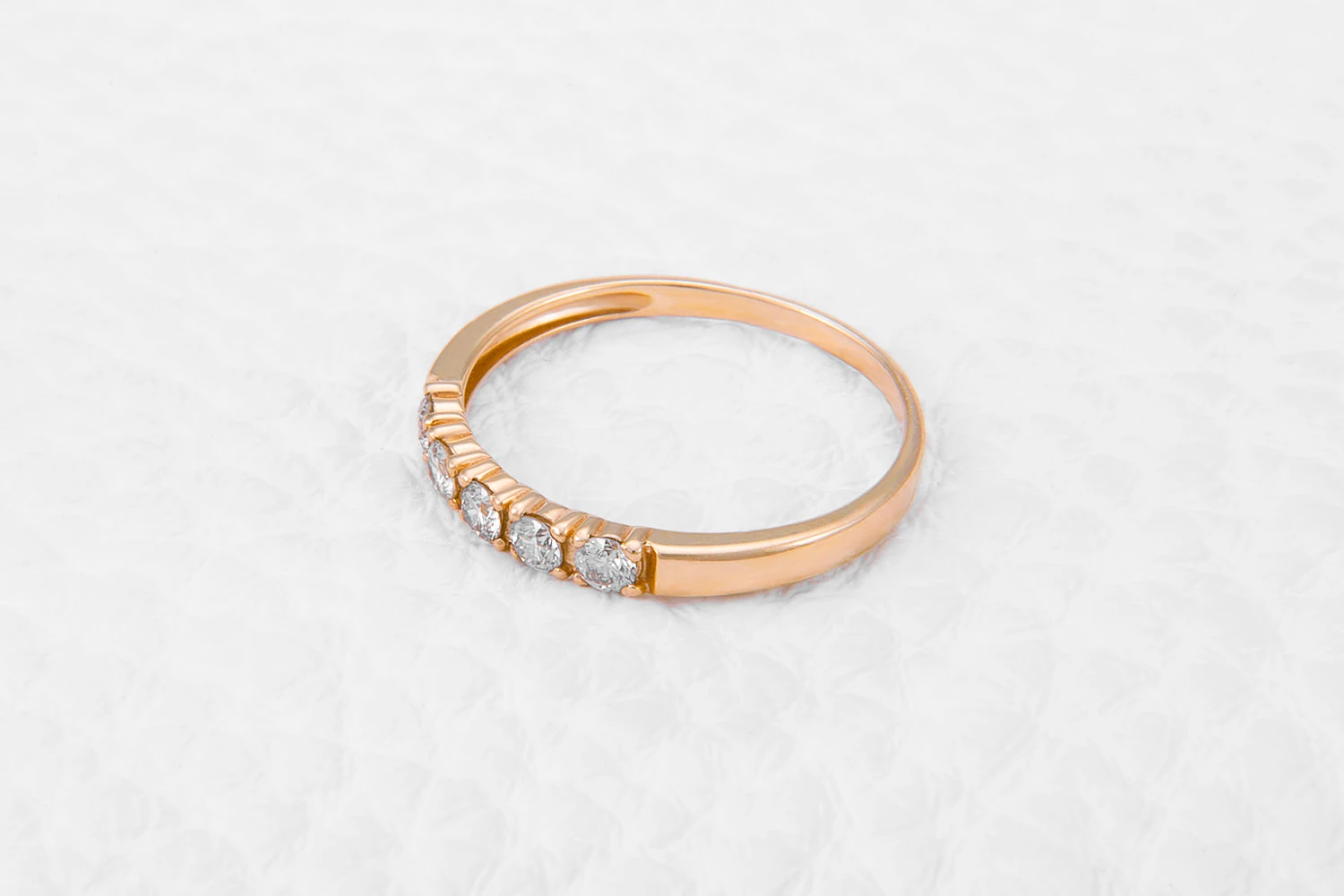 Кольцо Дорожка из жёлтого золота с 5 бриллиантами