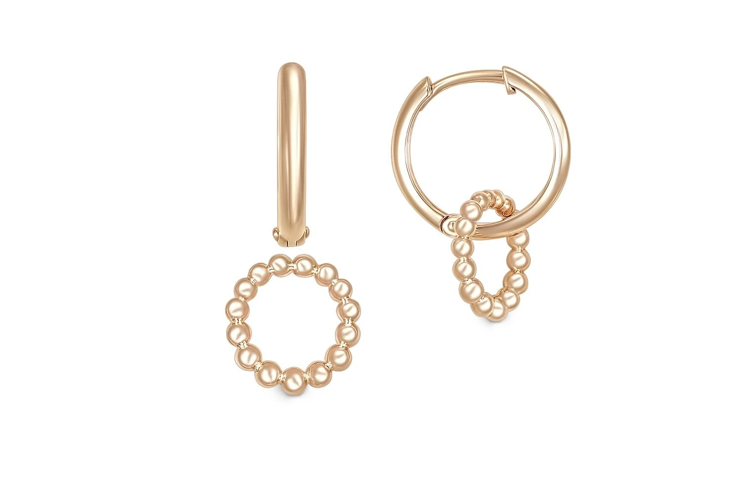 Серьги-трансформеры из красного золота без вставок