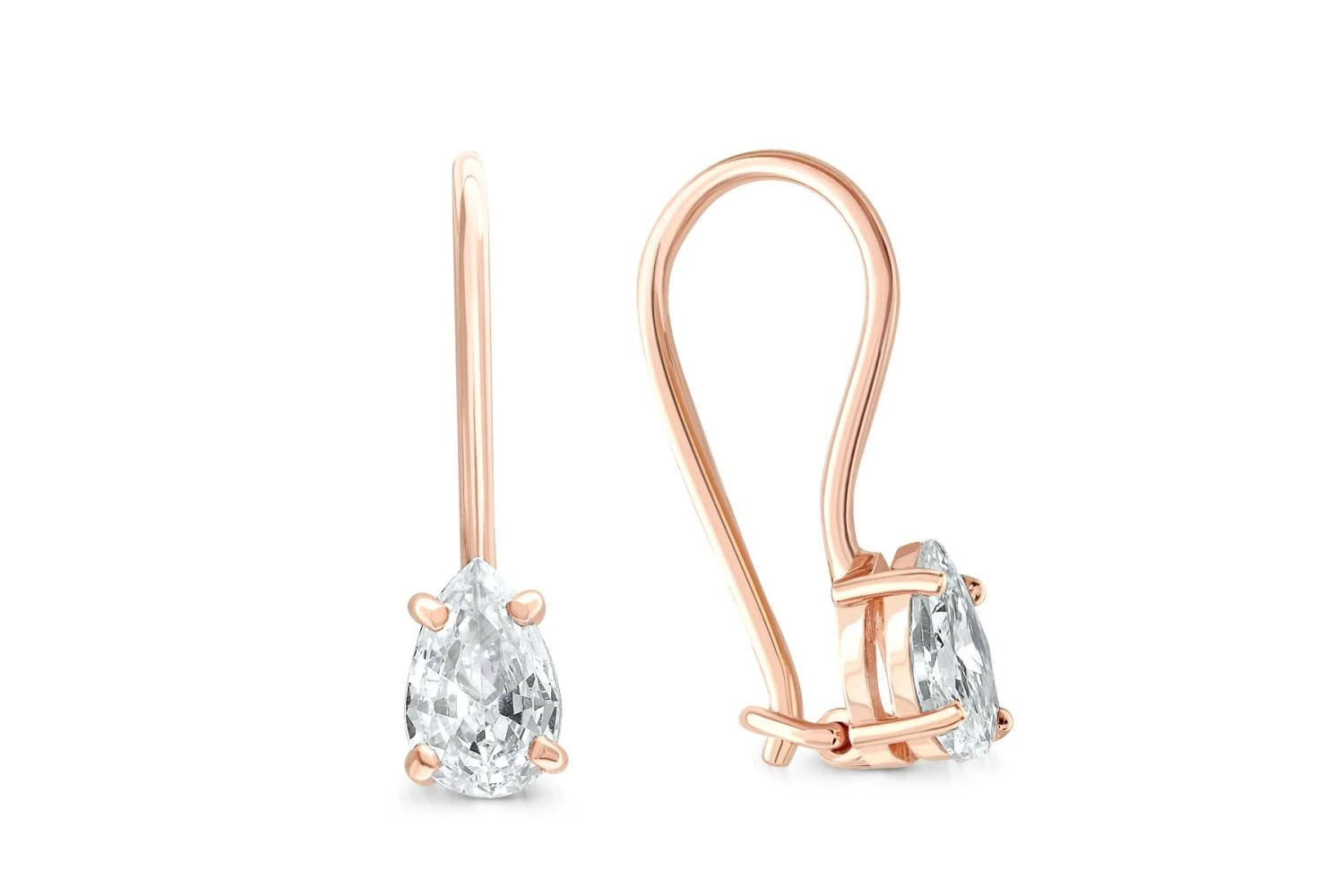 Детские серьги из красного золота с 2 фианитами