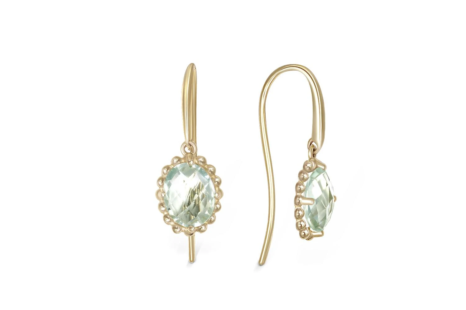 Серьги из жёлтого золота с 2 аметистами