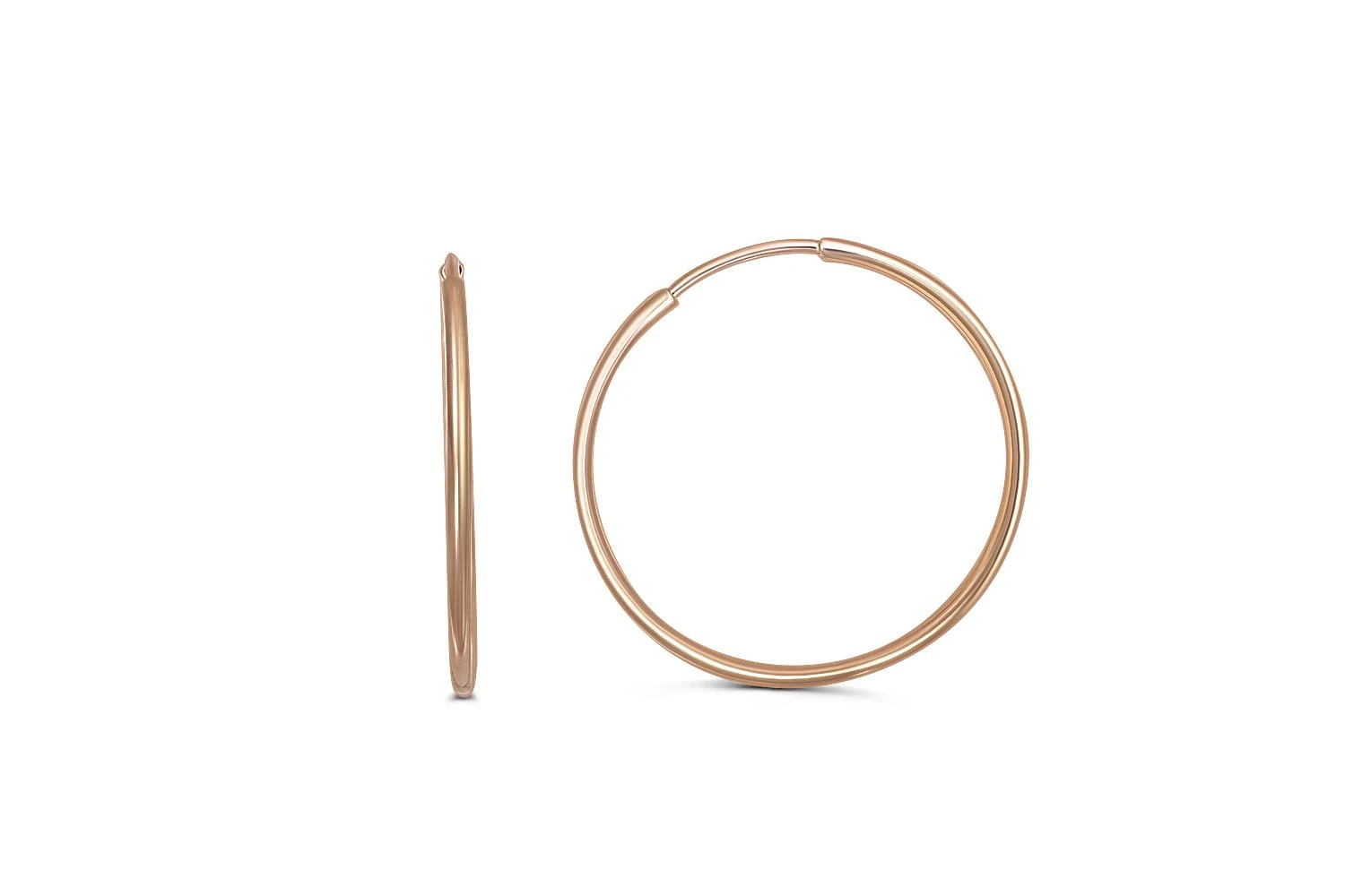 Серьги-конго из красного золота без вставок