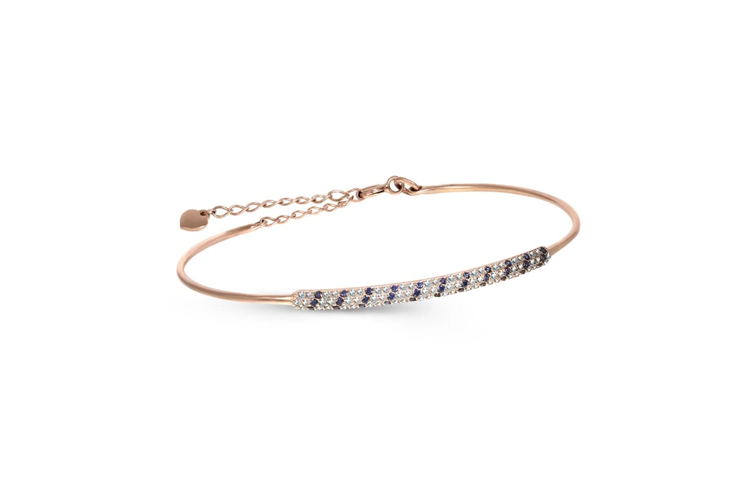 Браслет из красного золота с 100 фианитами