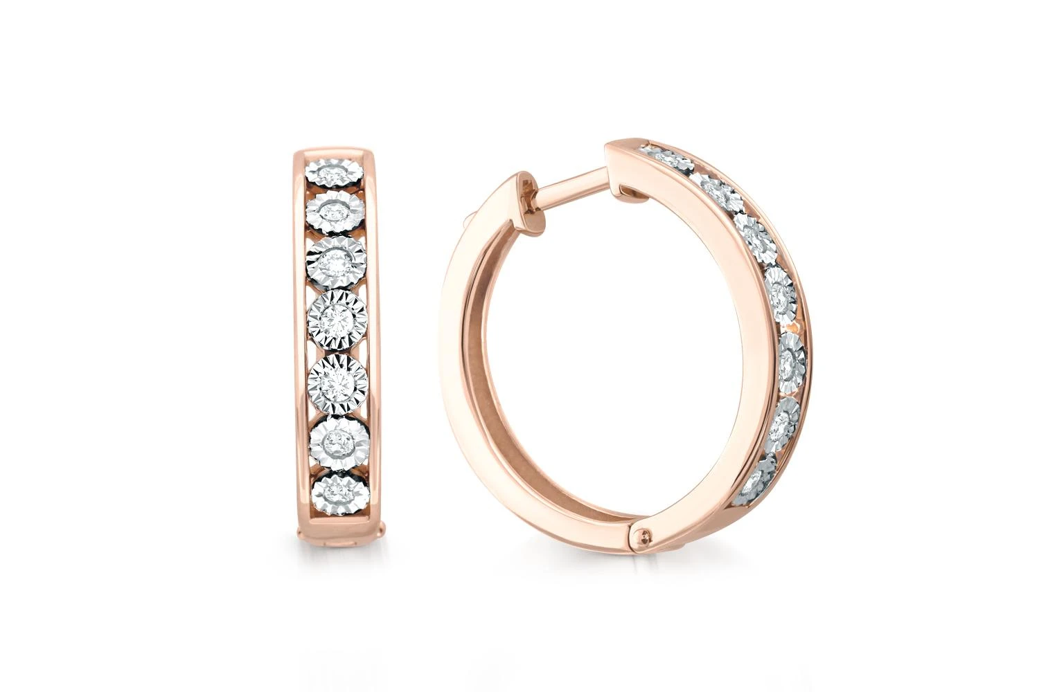 Серьги Дорожки из красного золота с 14 бриллиантами