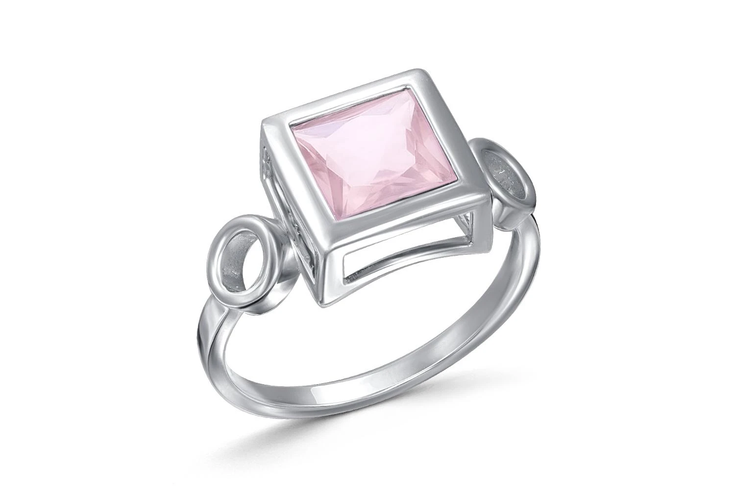 Кольцо из белого золота с кварцем